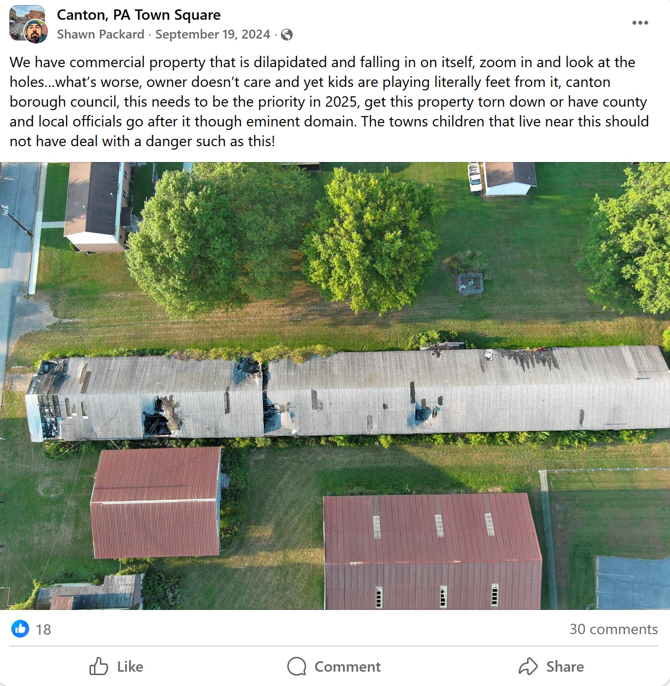 Packard constantly uploads videos of him flying drones over other peoples properties.